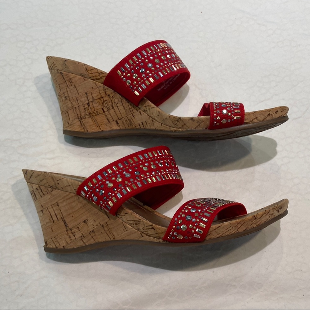 Coach and Four Red Rhinestone Sandals - Picture 3 of 6